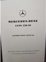 1959 Mercedes Benz 220SE Pontoon Owner's Manual