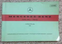 1962 Mercedes Benz 190C & 190Dc 110 Chassis Parts Catalog