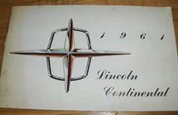 1961 Lincoln Continental Owner's Manual