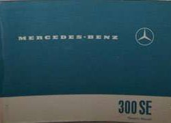 1962 Mercedes Benz 300SE Owner's Manual