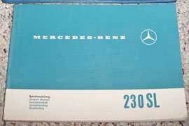 1966 Mercedes Benz 230 SL Owner's Manual
