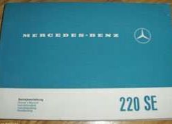 1965 Mercedes Benz 220SE Owner's Manual
