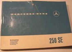 1966 Mercedes Benz 250SE Sedan 108 Chassis Owner's Manual