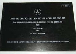1967 Mercedes Benz 250S & 250SE 108 Chassis Parts Catalog