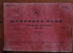 1972 Mercedes Benz 300SE & 300SEL 6.3 109 Chassis Parts Catalog