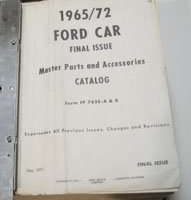 1965 Ford Fairlane Master Parts Catalog Text