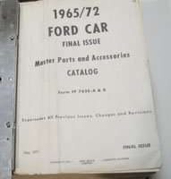 1971 Ford Maverick Master Parts Catalog Text