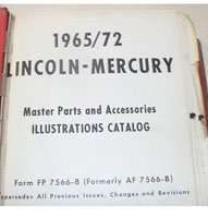 1966 Mercury Comet Master Parts Catalog Illustrations