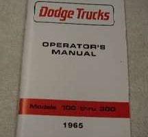 1965 Dodge A100 Compact Van Owner's Manual