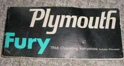 1966 Plymouth Fury Owner's Manual