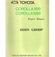 1968 Toyota Corolla 1100 & Corolla 1200 Body Service Repair Manual