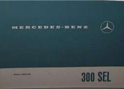 1969 Mercedes Benz 300SEL Owner's Manual