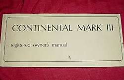 1969 Lincoln Continental Mark III Owner's Manual