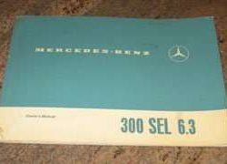 1972 Mercedes Benz 300SEL 6.3 Owner's Manual