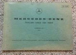 1969 Mercedes Benz 200 & 200D 115 Chassis Parts Catalog