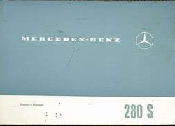 1969 Mercedes Benz 280S Owner's Manual
