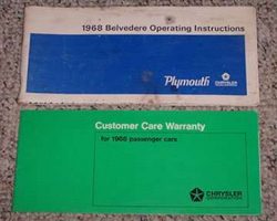 1968 Plymouth Belvedere, Satellite, GTX & Road Runner Owner's Manual Set