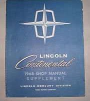 1968 Lincoln Continental Service Manual Supplement