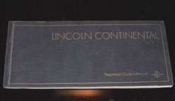 1968 Lincoln Continental Owner's Manual