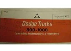 1968 Dodge Trucks 800-1000 Owner's Manual