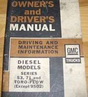 1969 GMC Trucks Diesel Models 53, 71 & Toro-Flow Owner's Manual