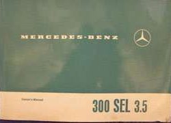 1970 Mercedes Benz 300SEL 3.5 Owner's Manual