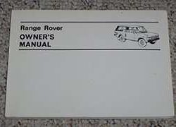 1970 Land Rover Range Rover Owner's Manual