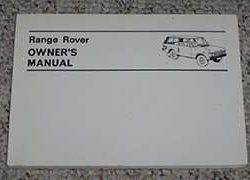 1977 Land Rover Range Rover Owner's Manual