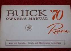 1970 Buick Riviera Owner's Manual