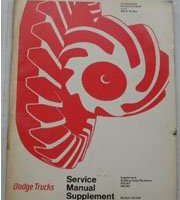1971 Dodge Truck Models 100-800 & Power Wagon Service Manual Supplement
