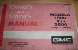 1972 GMC Truck Models 1500-3500 & Jimmy Owner's Manual
