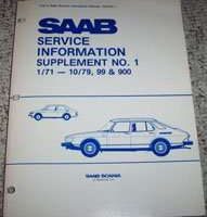 1979 Saab 900 Service Manual Supplement No. 1