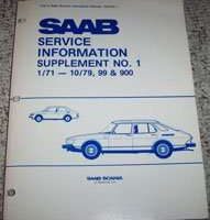 1971 Saab 99 Service Manual Supplement No. 1