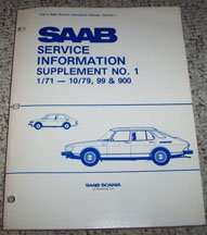 1977 Saab 99 Service Manual Supplement No. 1