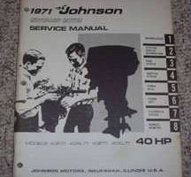 1971 Johnson 40 HP Outboard Motor Shop Service Repair Manual
