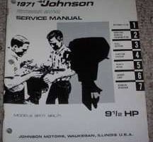 1971 Johnson 9.5 HP Outboard Motor Shop Service Repair Manual