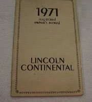 1971 Lincoln Continental Owner Operator User Guide Manual
