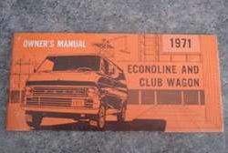 1971 Ford Econoline E-100, E200, E300 & Club Wagon Owner's Manual