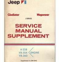 1971 Jeep Gladiator Service Manual Supplement