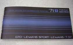 1971 Pontiac LeMans, LeMans Sport, GTO & T37 Owner's Manual