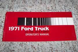 1971 Ford F-Series Truck 100-350 Owner's Manual