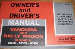 1971 GMC Vandura & Rally Wagon Owner's Manual