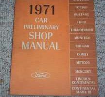 1971 Mercury Montego Preliminary Service Manual