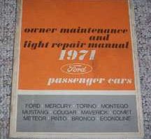 1971 Mercury Comet Owner Maintenance & Light Repair Manual