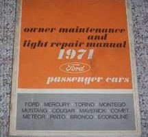 1971 Mercury Montego Owner Maintenance & Light Repair Manual