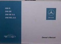 1971 Mercedes Benz 280S, 280SE, 280SE 3.5, 280SEL 3.5 Owner's Manual