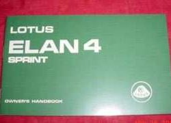 1972 Lotus Elan 4 Sprint Owner's Manual