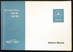 1973 Mercedes Benz 450SE & 450SEL Owner's Manual