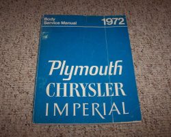 1972 Plymouth Barracuda Body Service Manual