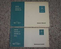 1972 Mercedes Benz 280SE, 280SE 4.5 & 280SEL 4.5 Owner's Manual Set